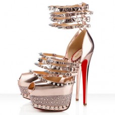 Pantofi Christian Louboutin Isolde 160mm cu vârf deschis, aurii