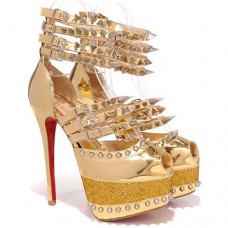 Pantofi Christian Louboutin Isolde 160mm cu vârf deschis, bronz