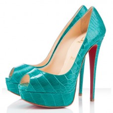 Pantofi Christian Louboutin Lady 140mm Peep Toe, Jade