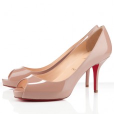Pantofi Christian Louboutin Mater Claude 80mm cu vârful deschis, nud Pantofi Christian Louboutin Mater Claude 80mm cu vârful deschis, nud