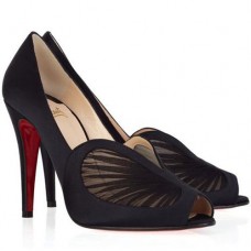 Pantofi Christian Louboutin Papilipi 100mm cu vârf deschis, negri Pantofi Christian Louboutin Papilipi 100mm cu vârf deschis, negri