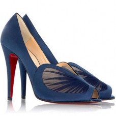 Pantofi Christian Louboutin Papilipi 100mm cu vârf deschis, albaștri