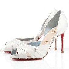 Pantofi cu toc înalt Christian Louboutin Tres Ophrah 80mm, cu vârf deschis, alb-negru