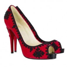 Pantofi Christian Louboutin Very Brode 120mm cu vârful deschis, roșii Pantofi Christian Louboutin Very Brode 120mm cu vârful deschis, roșii