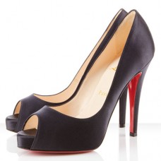 Pantofi Christian Louboutin Very Prive 100mm cu vârful deschis, negri