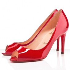 Pantofi cu toc înalt Christian Louboutin You You 80mm, cu vârf deschis, roșii Pantofi cu toc înalt Christian Louboutin You You 80mm, cu vârf deschis, roșii