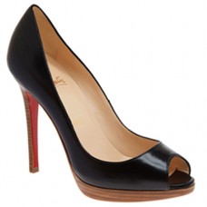 Pantofi Christian Louboutin Yolanda 120mm cu vârf deschis, negri Pantofi Christian Louboutin Yolanda 120mm cu vârf deschis, negri