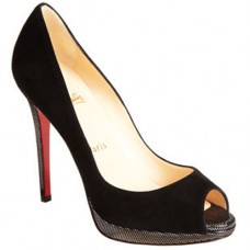 Pantofi Christian Louboutin Yolanda 120mm cu vârf deschis, negri Pantofi Christian Louboutin Yolanda 120mm cu vârf deschis, negri