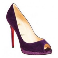 Pantofi Christian Louboutin Yolanda 120mm cu vârf deschis, violet Pantofi Christian Louboutin Yolanda 120mm cu vârf deschis, violet