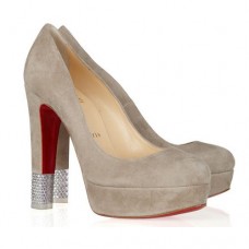 Pantofi Christian Louboutin cu toc elegant, 140 mm, culoare camel