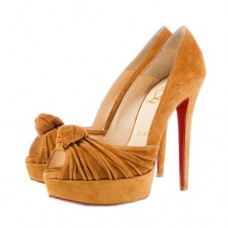 Christian Louboutin Greissimo 140mm Peep Toe Pompe galbene Christian Louboutin Greissimo 140mm Peep Toe Pompe galbene