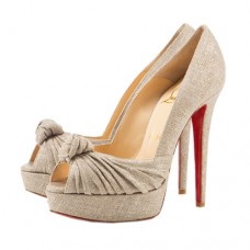 Christian Louboutin Greissimo 140mm Peep Toe Pumps Taupe Christian Louboutin Greissimo 140mm Peep Toe Pumps Taupe