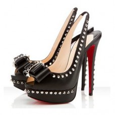 Pantofi Christian Louboutin Lady Clou 140mm Slingbacks Negri