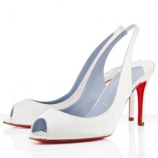 Pantofi Christian Louboutin You You 80mm Slingbacks Albi Pantofi Christian Louboutin You You 80mm Slingbacks Albi