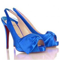 Pantofi Christian Louboutin Very Noeud 120mm Slingbacks Albaștri