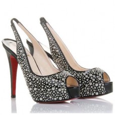 Pantofi Christian Louboutin Star Prive 120mm Slingbacks Negri