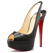 Pantofi sport Christian Louboutin Lady Peep 140mm Slingbacks Negri
