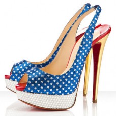 Pantofi sport Christian Louboutin Miss America 140mm Slingbacks albaștri