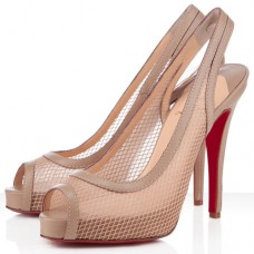 Pantofi sport Christian Louboutin Canne A Peche 120mm Slingbacks bej