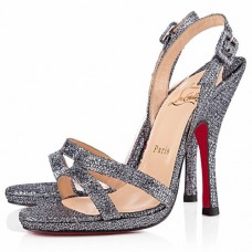 Pantofi Christian Louboutin Fine Romance 120mm Slingbacks Gri