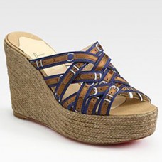Pantofi cu platformă Christian Louboutin Crepon 100mm, albaștri Pantofi cu platformă Christian Louboutin Crepon 100mm, albaștri