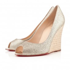 Pantofi cu platformă Christian Louboutin Puglia 100mm aurii Pantofi cu platformă Christian Louboutin Puglia 100mm aurii