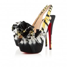 Pantofi Christian Louboutin cu platformă înaltă Boubou 160mm, negri/galbeni