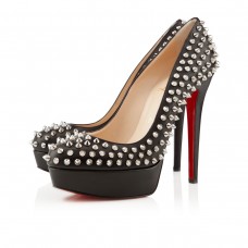 Pantofi cu platformă Christian Louboutin Bianca Spikes 140mm, negri