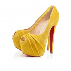 Pantofi Christian Louboutin Drapesse 160mm cu vârf deschis, galbeni