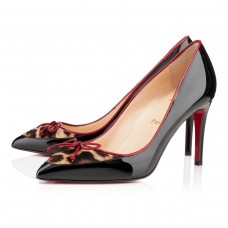 Pantofi Christian Louboutin Lady Pesch 80mm Negri/Leopard