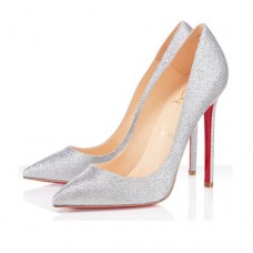 Pantofi Christian Louboutin Pigalle 120mm argintii
