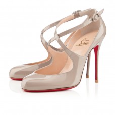 Pantofi Christian Louboutin Viva Dita 100mm Mary Jane, culoare piatră