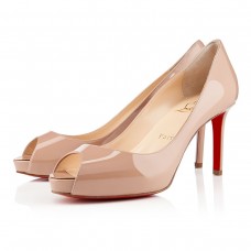 Pantofi Christian Louboutin No Matter 80mm cu vârful deschis, nud Pantofi Christian Louboutin No Matter 80mm cu vârful deschis, nud