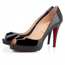 Pantofi Christian Louboutin Very Prive 100mm cu vârful deschis, negri