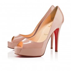 Pantofi cu toc înalt Christian Louboutin Hyper Prive 120mm, culoare nud