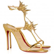 Pantofi Christian Louboutin Lady Max 100mm pentru ocazii speciale, aurii Pantofi Christian Louboutin Lady Max 100mm pentru ocazii speciale, aurii