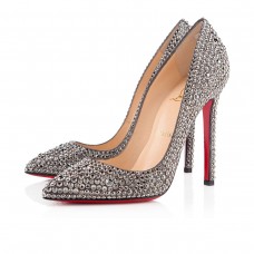 Pantofi Christian Louboutin Pigalle Strass 120mm pentru ocazii speciale cu hematit Pantofi Christian Louboutin Pigalle Strass 120mm pentru ocazii speciale cu hematit
