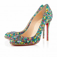 Pantofi Christian Louboutin Fifi Strass 100mm pentru ocazii speciale, multicolori Pantofi Christian Louboutin Fifi Strass 100mm pentru ocazii speciale, multicolori
