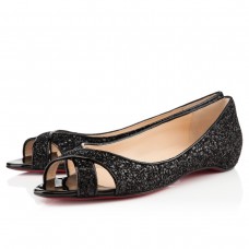 Sandale Christian Louboutin Croisette plate negre