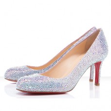 Pantofi Christian Louboutin Fifi Strass 100mm pentru ocazii speciale, argintii Pantofi Christian Louboutin Fifi Strass 100mm pentru ocazii speciale, argintii