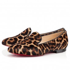 Mocasini Christian Louboutin Sakouette cu imprimeu leopard