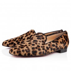 Mocasini Christian Louboutin Henriette cu imprimeu leopard