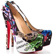 Pantofi Christian Louboutin Daffodile 160mm cu platformă, multicolori