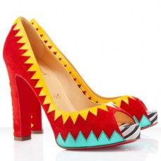 Pantofi Christian Louboutin Tibu 120mm cu vârf deschis, roșii Pantofi Christian Louboutin Tibu 120mm cu vârf deschis, roșii