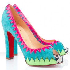 Pantofi Christian Louboutin Tibu 120mm cu vârful deschis, albaștri Pantofi Christian Louboutin Tibu 120mm cu vârful deschis, albaștri