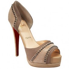 Pantofi Christian Louboutin Henry 140mm cu vârful deschis, nud
