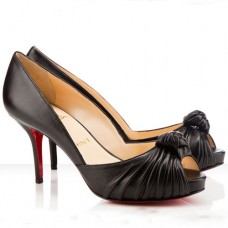 Christian Louboutin Greissimo 80mm Peep Toe Pompe Negru Christian Louboutin Greissimo 80mm Peep Toe Pompe Negru