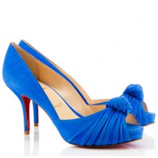Christian Louboutin Greissimo 80mm Peep Toe Pumps Albastru Christian Louboutin Greissimo 80mm Peep Toe Pumps Albastru
