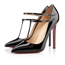 Pantofi Christian Louboutin cu decolteu în V și 100 mm, negri