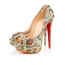 Pantofi Christian Louboutin Lady 140mm cu vârf deschis, multicolori